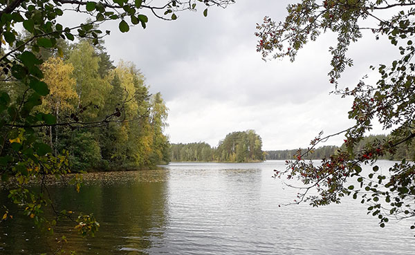 Sykyinen järvimaisema Hämeestä.