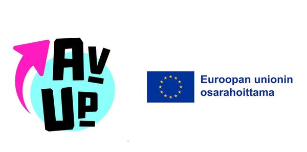 AV UP-hankkeen logo. Euroopan unionin osarahoittama -logo.
