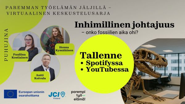 Kuvassa Työterveyslaitoksen pääjohtaja Antti Koivula, Suomen Nuorkauppakamareiden kansallinen varapuheenjohtaja Pauliina Kostiainen ja Parempi työelämä! -koordinaatiohankkeen projektipäällikkö Henna Kymäläinen.