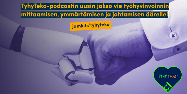 Kuvassa käsi ja robotin käsi 
