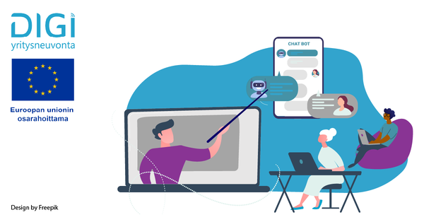 Tekoälyn luoma kuva digitaalisesta toimintaympäristöstä