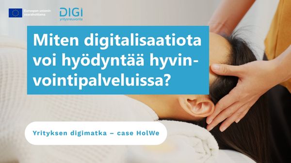 Kuvassa hoitajan kädet antavat päähierontaa asiakkaalle.