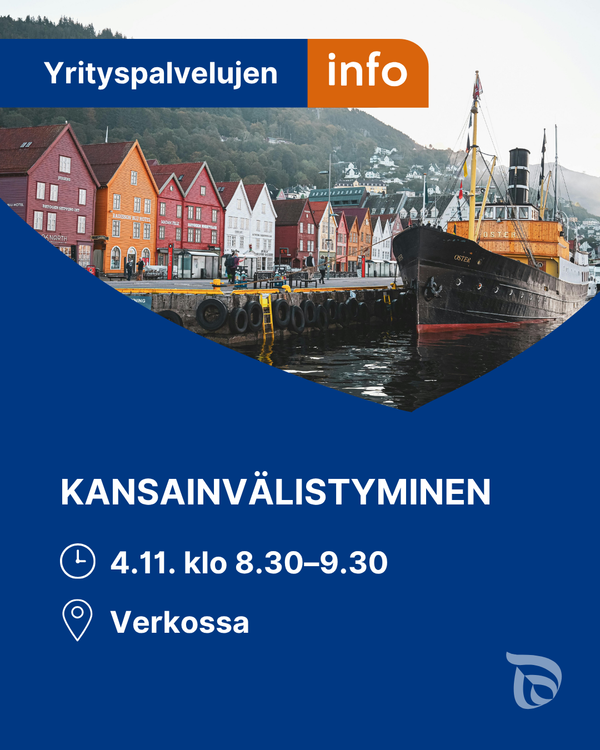 Yrityspalvelujen aamuinfon mainos. 