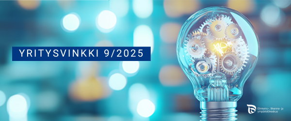 Uutiskirjeen banneri. Loistava hehkulamppu, jonka päällä teksti: 