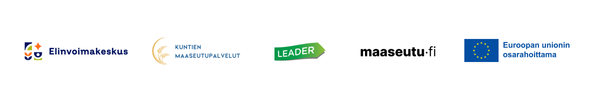Elinvoimakeskuksen, kuntien maaseutupalveluiden, Leader-ryhmien, maaseutu.fi:n ja EU:n logot.