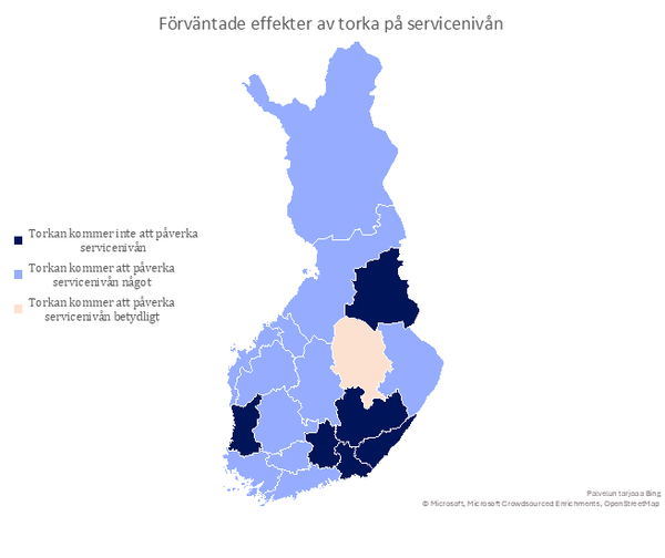 Förvantade effekter av torka på servicenivån