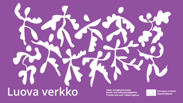 Luova verkko. Taide- ja kulttuurivirasto.  Euroopan unionin osarahoittama-logo