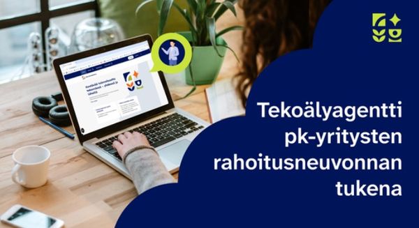 Tekoälyagentti pk-yritysten rahoitusneuvonnan tukena. Elinvoimakeskus-logo.