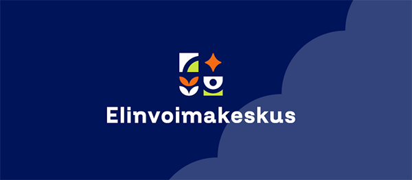 Elinvoimakeskuksen logo sinisellä pohjalla.