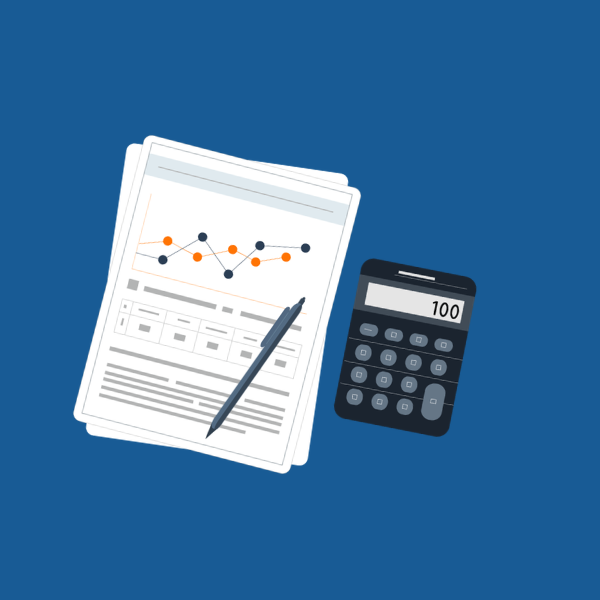 Bild på papper och kalkulator