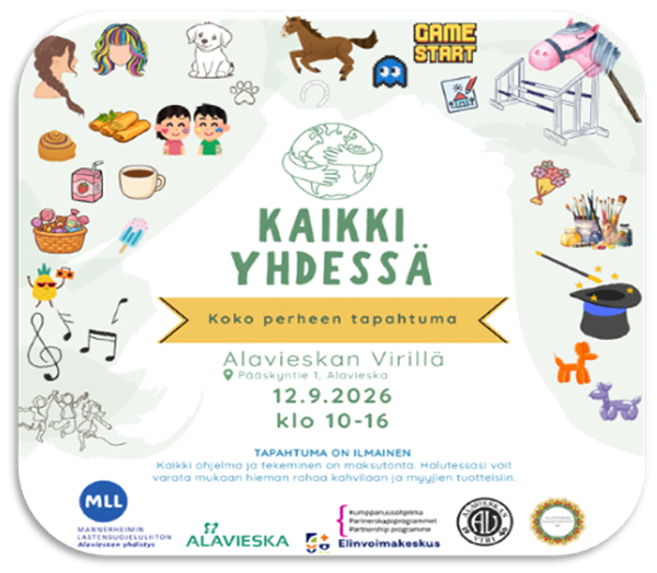 Kaikki yhdessä, koko perheen tapahtuma -mainos.