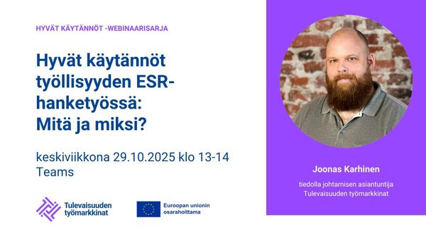 mainoskuva hyvät käytännöt työllisyyden esr-hanketyössä