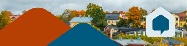 Taloja syysmaisemassa.