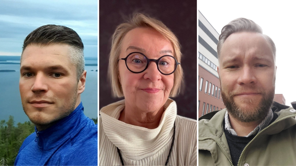 Petteri Pietilä, Sirkka Lahtinen ja Aleksi Haapavaara.