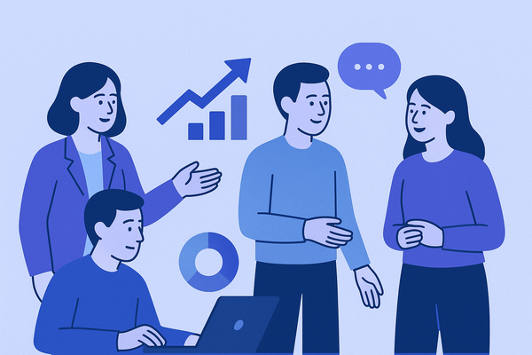 kuvituskuva, jossa piirrettyjä ihmisiä