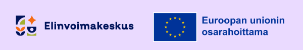 Elinvoimakeskuksen logo, Euroopan unionin osarahoittama -logo.